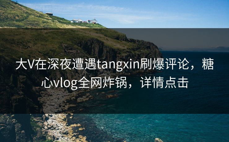 大V在深夜遭遇tangxin刷爆评论，糖心vlog全网炸锅，详情点击