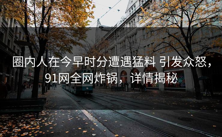 圈内人在今早时分遭遇猛料 引发众怒，91网全网炸锅，详情揭秘