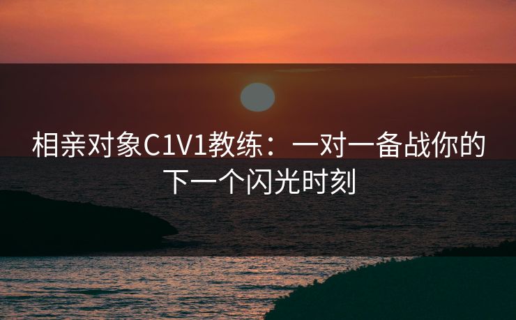 相亲对象C1V1教练:一对一备战你的下一个闪光时刻